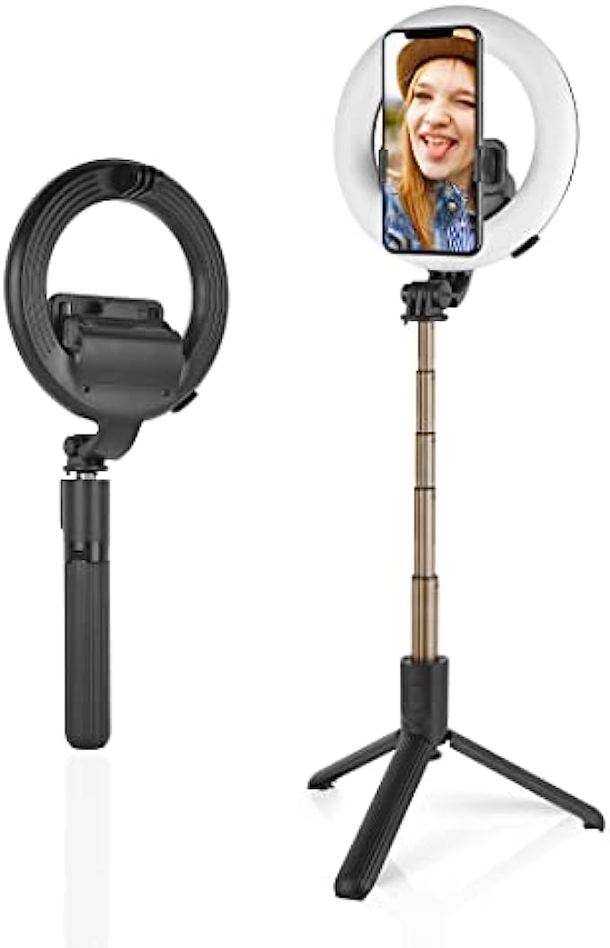 Ring Light with Stand and Phone Holder-SuoYiKA Portable Ring Fill Light, Ring Light with Phone Holder and Remote for Video Recording/Zoom Meeting YouTube/Tiktok/Twitch