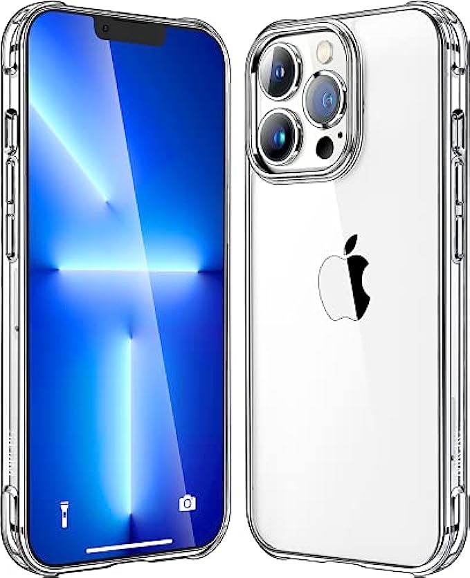 Mkeke Compatible with iPhone 13 Pro Case, Not Yellowing Shockproof 13 Pro Phone Clear Case with Protective Bumper Slim Cover Fit for iPhone 13 Pro 2021