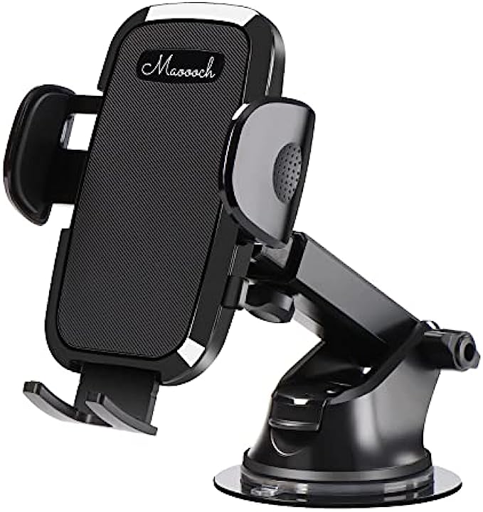 Phone Mount for Car,MARRRCH [Ultra-Stable &amp; Strong Suction] Universal Hands-Free Car Phone Holder Mount for Dashboard &amp; Windshield Compatible with iPhone Samsung Smartphones (Black 1)
