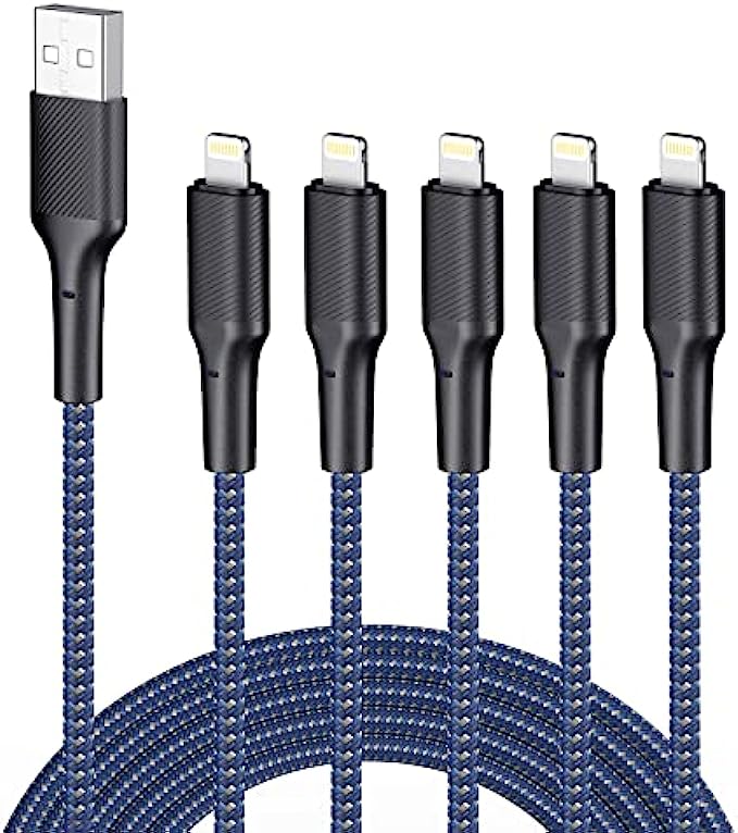 iPhone Charger Cable 10ft 5Pack,[Apple MFi Certified] Long Lightning Cable 10 Foot iPhone Charging Cord for iPhone 12/11/11 Pro/X/Xs Max/XR/8/8 Plus/7/6/6s/SE/5c/5s/5 iPad Air 2/Mini Airpods