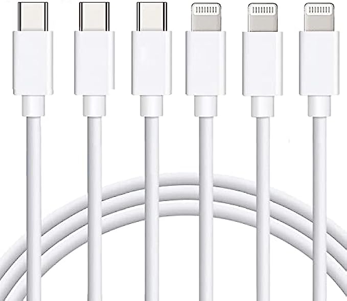 USB C to Lightning Cable [Apple MFi Certified] 3Pack 6FT iPhone Fast Charger Cable Power Delivery Type C Charging Cord Compatible with iPhone 13 13 Pro Max 12 12 Pro Max 11 XS XR X 8 iPad,White