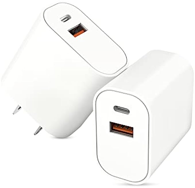 [Apple MFi Certified] iPhone Fast Charger,2Pack 20W Dual Port PD3.0 USB-C + USB-A Power Delivery Wall Charger Block Plug for iPhone 13/13 Pro Max/12 Mini/12 Pro Max/11/XS/XR/X/8,iPad,AirPods Pro Max