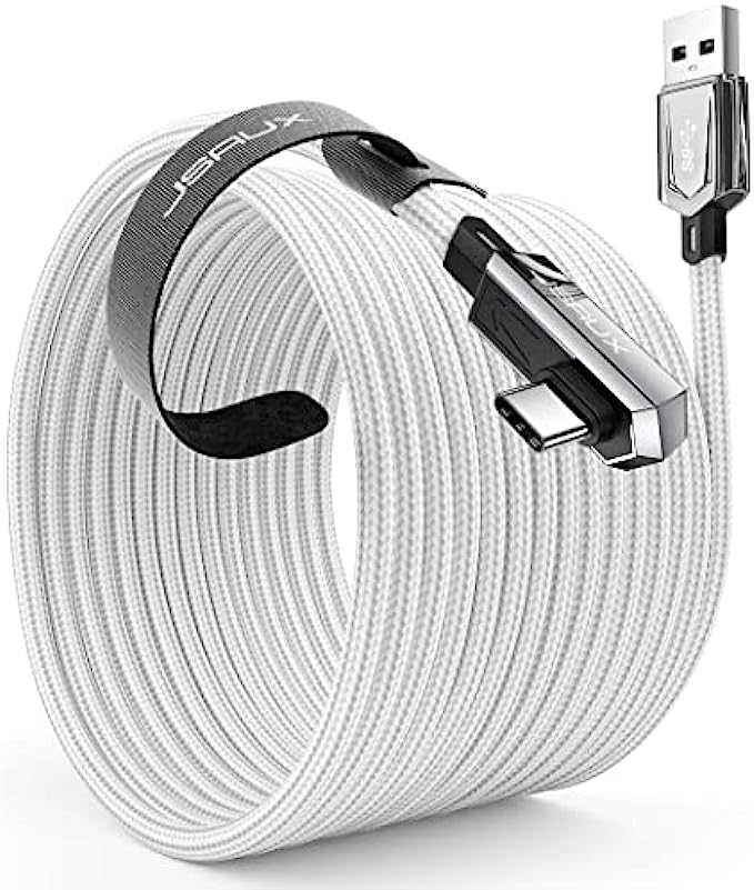JSAUX 16FT VR Link Cable Compatible with Meta/Oculus Quest 2, 5Gbps USB 3.0 High Speed Data Transfer Charging Cord, USB C Cable for VR Headset, Gaming PC, USB C Chargers