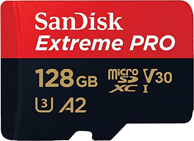 SanDisk Extreme Pro SDXC UHS-I U3 A2 V30 128GB + Adapter, SDSQXCY-128G-GN6MA