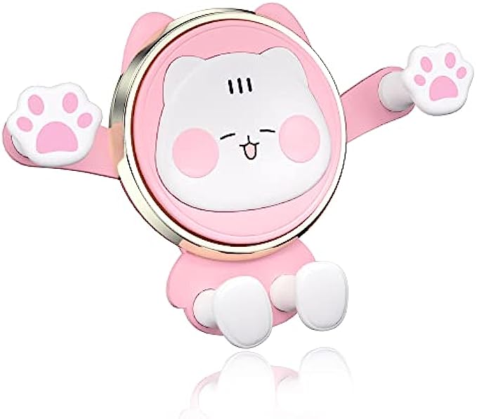 CEENFFO Car Phone Holder Mount, Air Vent Clip Holder Cute, Cell Phone Holder for Car Compatible with 4-7 inch Smartphone Car Accessories for Women and Girls（Pink）
