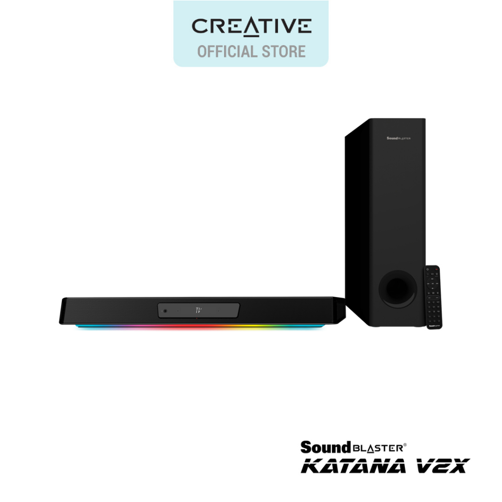 Sound Blaster Katana V2X - 5.1 Multi-Channel Gaming Soundbar with Compact Subwoofer, 180W Peak Power, ft Tri-Amplified 5
