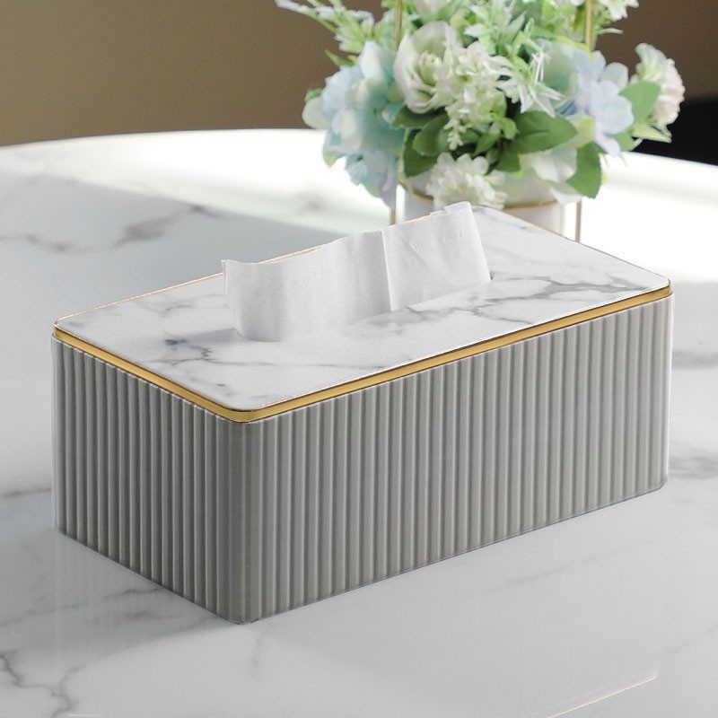 Ftip? Simple light luxury leather tissue box holder upscale modern living room home dining table creative design senior sense of drawer box cover north Europe nordic ins wind tissue box cover nordic