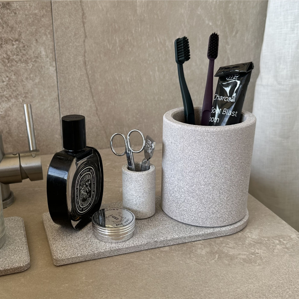 Leafhome Diatomite porous Ceramics Bathware/ Semi-Circle Tray Bath Set.2 / Natural Sustainable material / Interior effect  / Made in Korea
