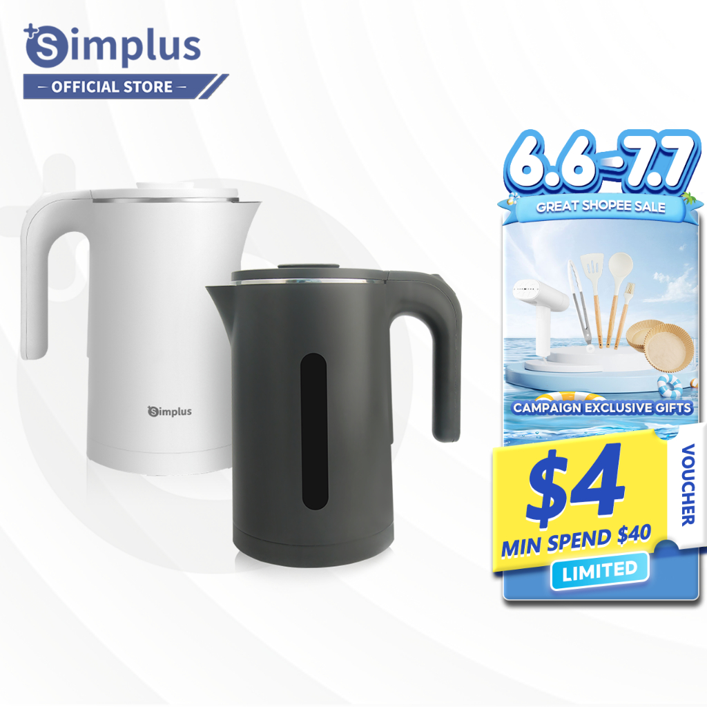 Simplus Electric Kettle  1.8L 304 Stainless Steel 1500w Automatic Power-off Boil-Dry Protection