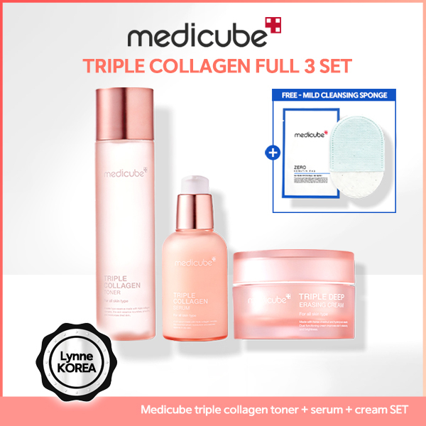 [Full 3 SET] MEDICUBE Triple Collagen Toner + Serum + Cream SET