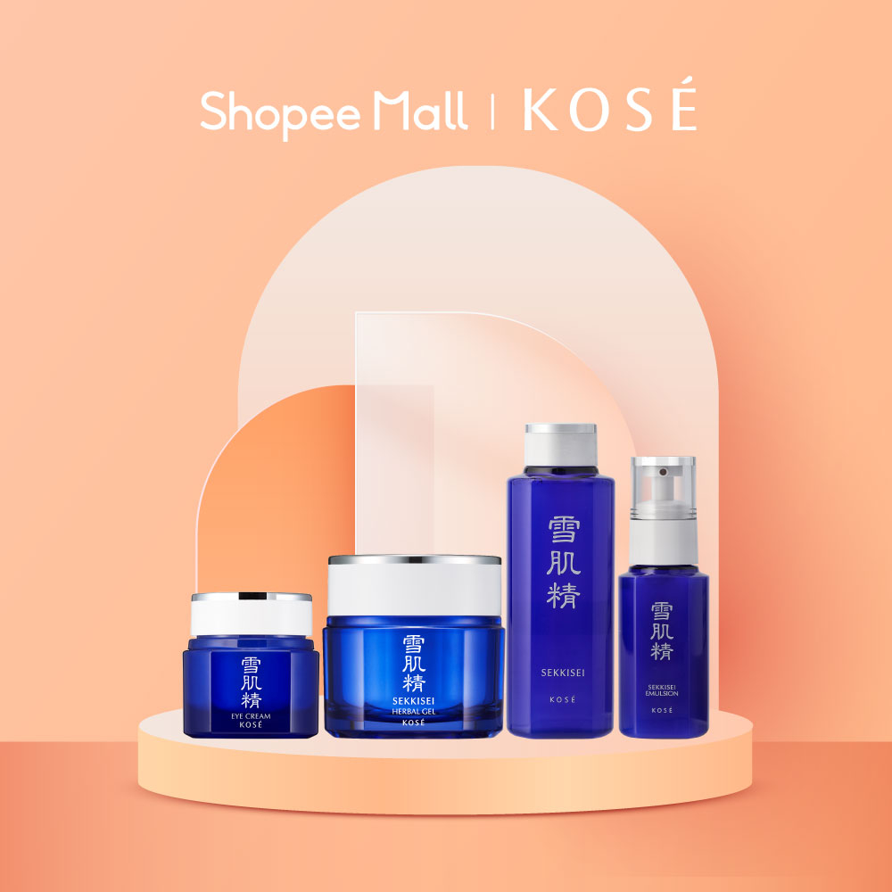 Kose Sekkisei Night Skincare Regimen Daily Brand Box - Signature Cleanser, Toner, Sleeping Mask, Eye Care