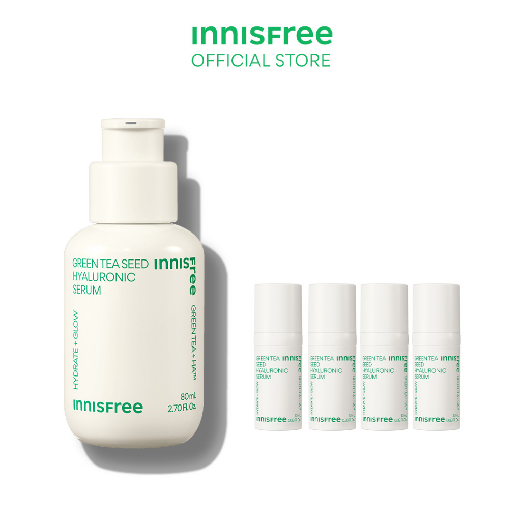 (Buy 1 Gift 4) INNISFREE Green Tea Seed Hyaluronic Serum 80ml + Free Gifts