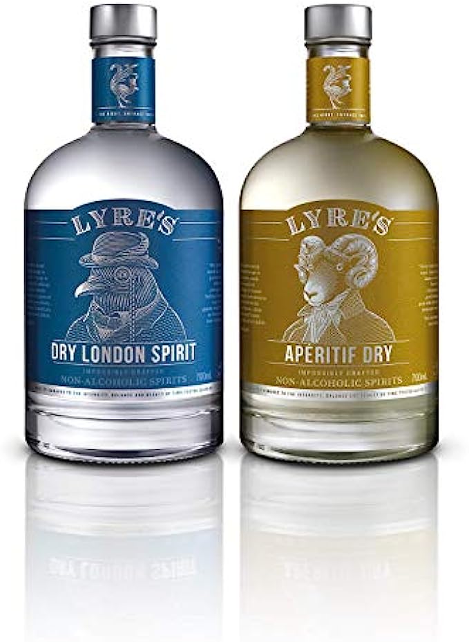 Lyre's Dry Martini Non-Alcoholic Set (Pack of 2) | Dry London (Gin Style) &amp; Aperitif Dry (Dry Vermouth Style) | Award Winning | 23.7 Fl Oz