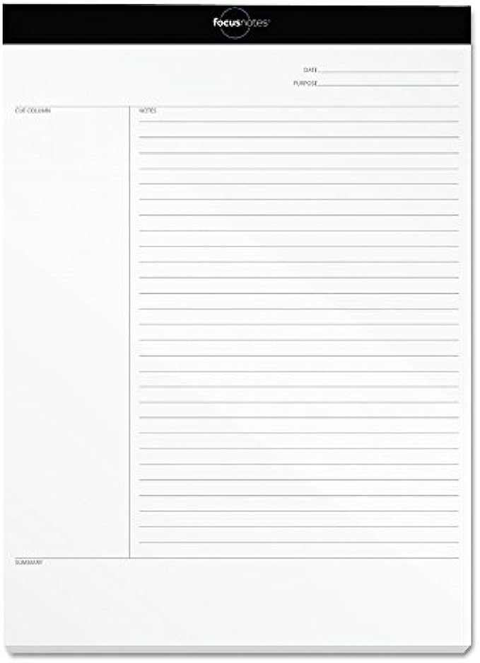 Oxford FocusNotes Writing Pad, 8-1/2" x 11-3/4", 50 Sheets (77103)