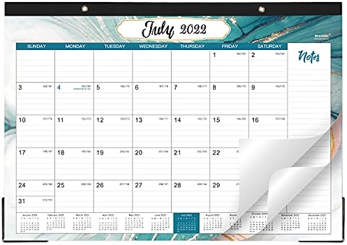 2022-2023 Desk Calendar - 18 Months Large Desk Calendar, 17"x 12", July 2022 - December 2023, Desk Calendar with Corner Protectors, Ruled Blocks &amp; Notes, Easy Planning