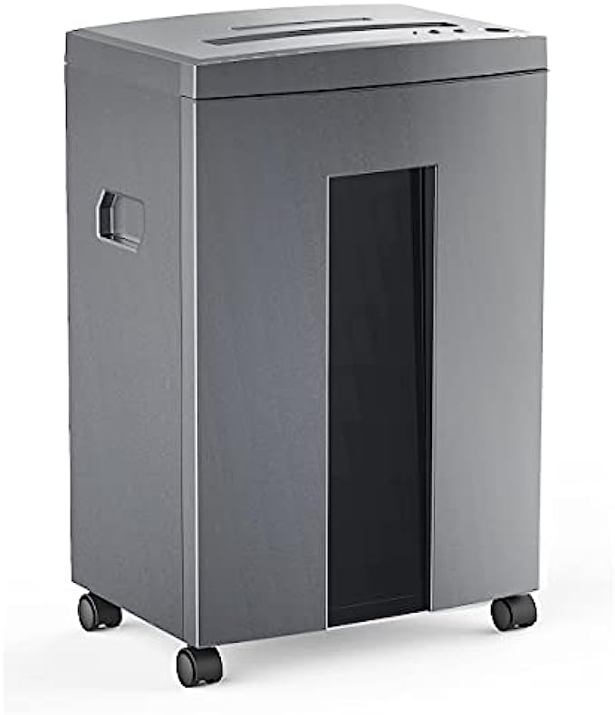 WOLVERINE 18-Sheet 60 Mins Running Time Cross Cut High Security Level P-4 Heavy Duty Paper/CD/Card Ultra Quiet Shredder for Home Office with 6 Gallons Pullout Waste Bin SD9113 (Grey ETL)