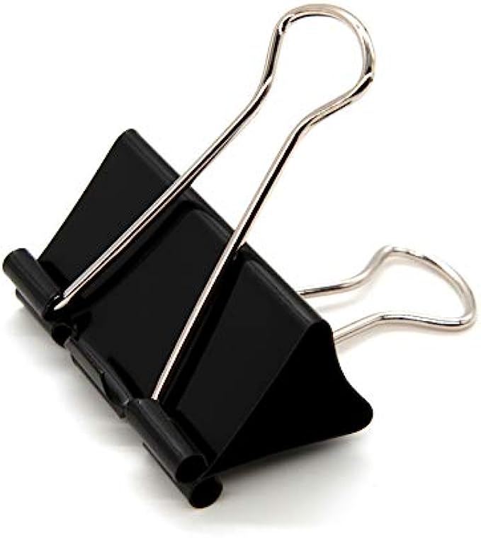 DSTELIN Large Binder Clips 1.6Inch (24 Pack), Big Paper Clamps Clips for Office Supplies, 1.6Inch/41mm Width, 0.7Inch/18mm Capacity, Black