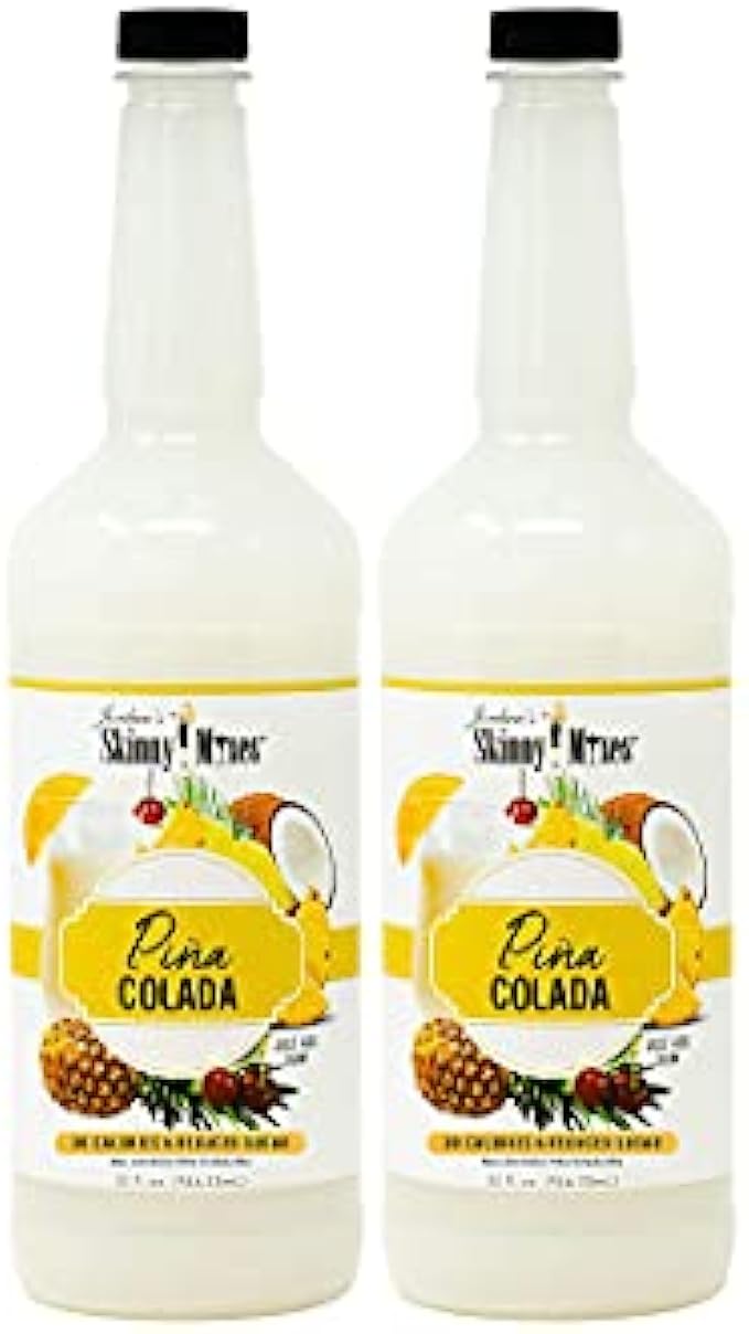 Jordan's Skinny Mixes Pina Colada, Sugar Free Cocktail Flavoring Mix, 32 Ounce Bottle (Pack of 2)