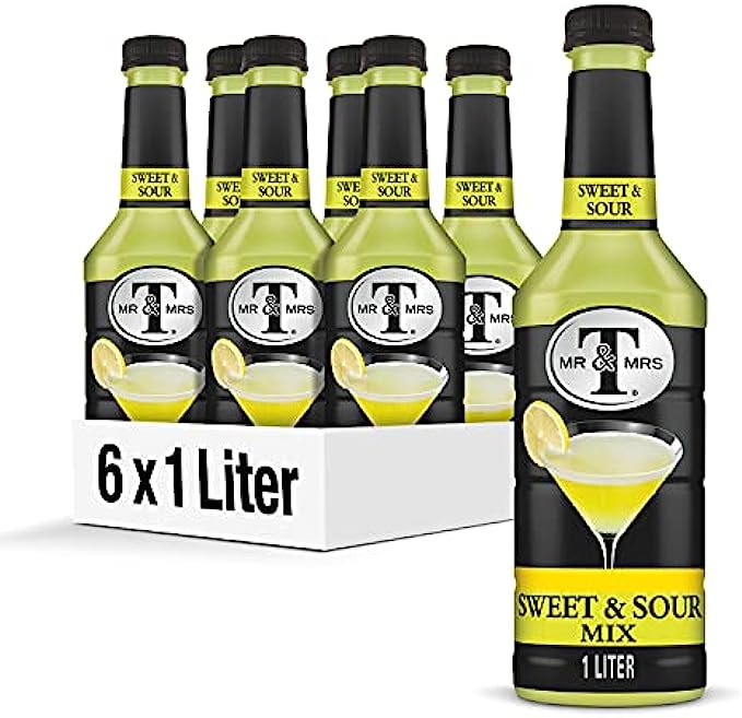 Mr &amp; Mrs T Sweet &amp; Sour Mix, 1 L bottles (Pack of 6)