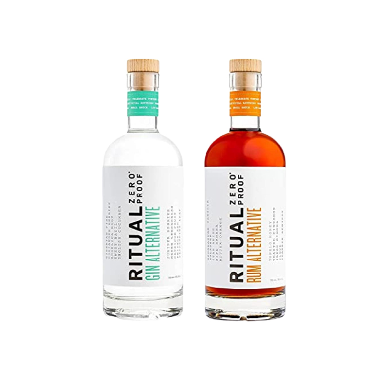 RITUAL ZERO PROOF Gin &amp; Rum Alternatives | Award-Winning Non-Alcoholic Spirits | 25.4 Fl Oz (750ml) Each | Low &amp; No Calories | Keto, Paleo &amp; Low Carb Diet Friendly | Alcohol Free Cocktails