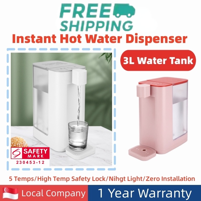 [SG Stocks] 3L Instant Hot Water Dispenser With 5 Temperature/Safety Lock/Night Light/Zero Installation 1 Year Warranty water dispenser hot and cold water purifier
