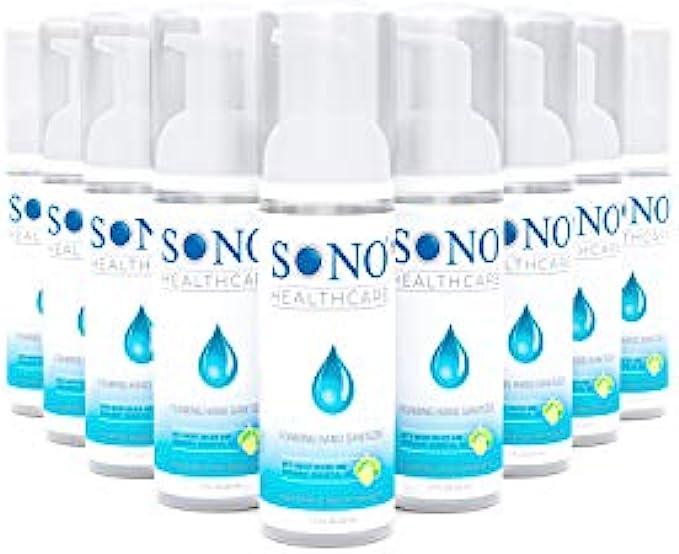 SONO TSA Approved Airplane Travel Essentials Alcohol Free Foaming Hand Sanitizer, Perfect For School Supplies With Refillable Bottle