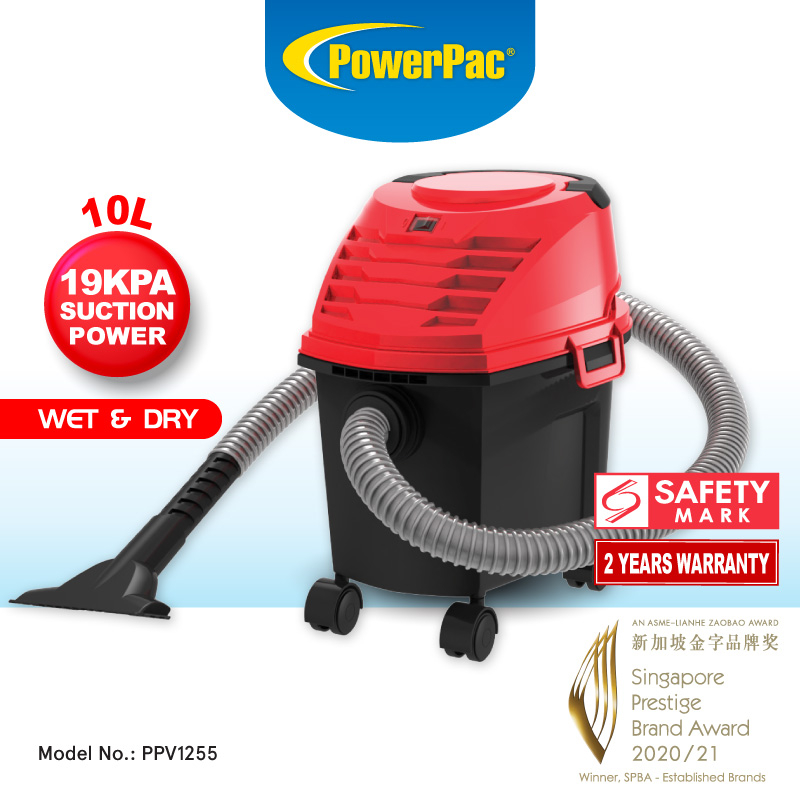 PowerPac Vacuum Cleaner Wet &amp; Dry with Vacuum 19KPa Suction (PPV1255)