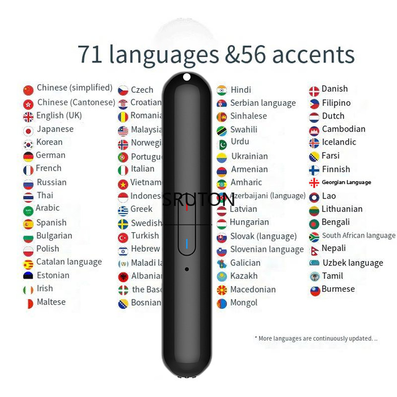 2023 Voice Translate 127 Languages Multi Languages Instant Translated Wireless 2 Way Real Time Translator APP Bluetooth Device