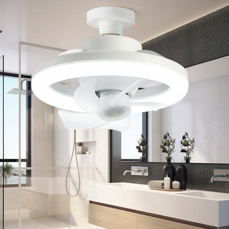 E27 Screw MINI Ceiling Fan With Light 360° Rotation Ceiling Fan Exhaust Fan in Kitchen/Toilet Electric Fan
