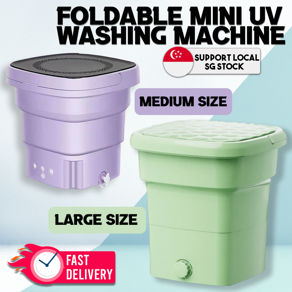 *Local Seller* Portable Mini UV(Ultra-Violet) Sterilisation Washing Machine Foldable Travel Size Drain Basket Included