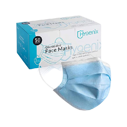 Hygenix 3ply Disposable Face Masks PFE 99% Filter Quality "Tested by a US lab" (Pack of 50 Pcs)