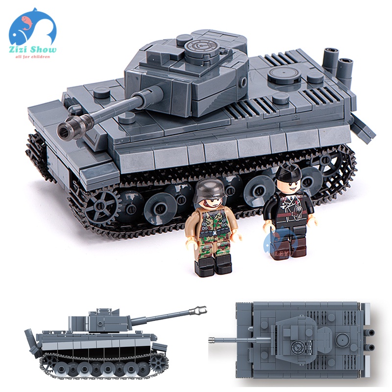 LEYU Military WW2 King Tiger Tank Model Building Blocks Compatible Legoingly Army WW2 Soldier Figures Bricks Children Boy Toys Gift