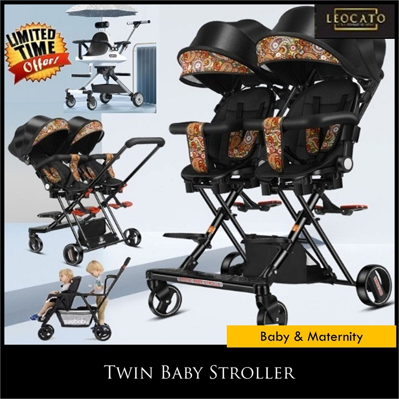 Lightweight Twin Baby Stroller Foldable Twin Baby Stroller