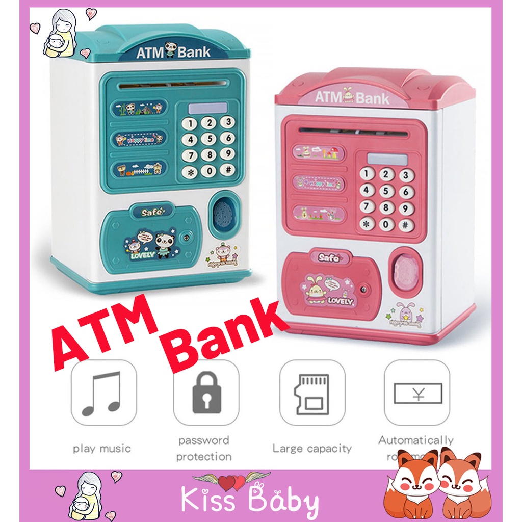 ?ATM Bank? Children's Saving ATM Saving box Pig Bank Electronic Gift for Children,With Music