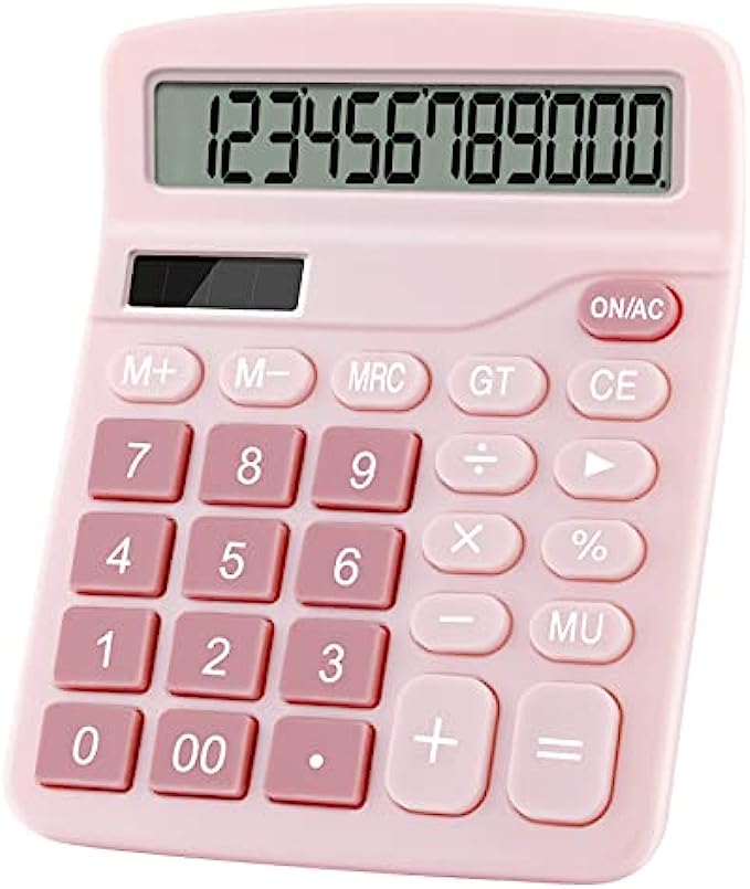 Office Desk Calculator 12 Digits (Pink)