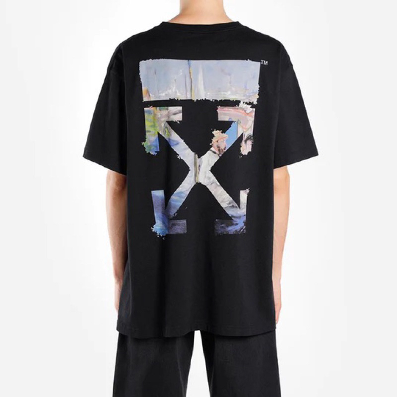[JSHOPSPREE] Authentic Off White Colored Arrows Tee Black