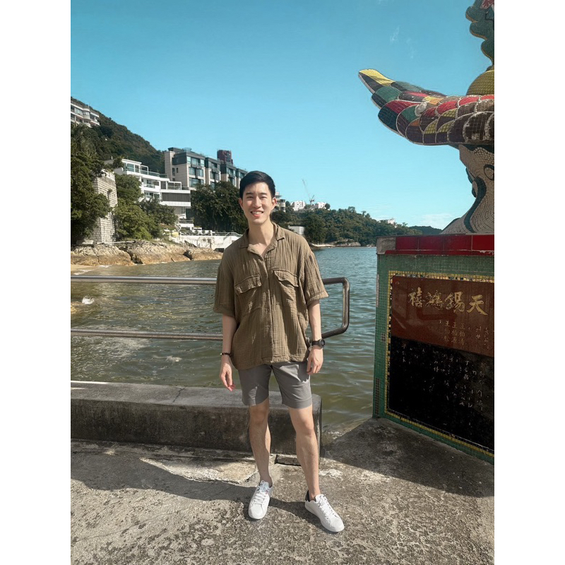 Moss Hawaiian Neck Men Shirt