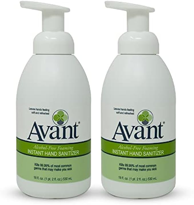 Avant Alcohol-Free Foaming Hand Sanitizer, 18 oz Bottle 2-Pack