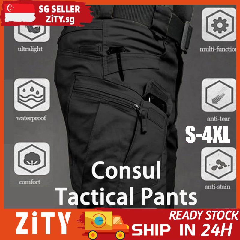 ?ZiTY?X7-X9 Tactical Men Cargo Pants Overalls Trousers Multi-pocket Pants Waterproof Sweat-absorbent Training Workwear Men's Military Pant
