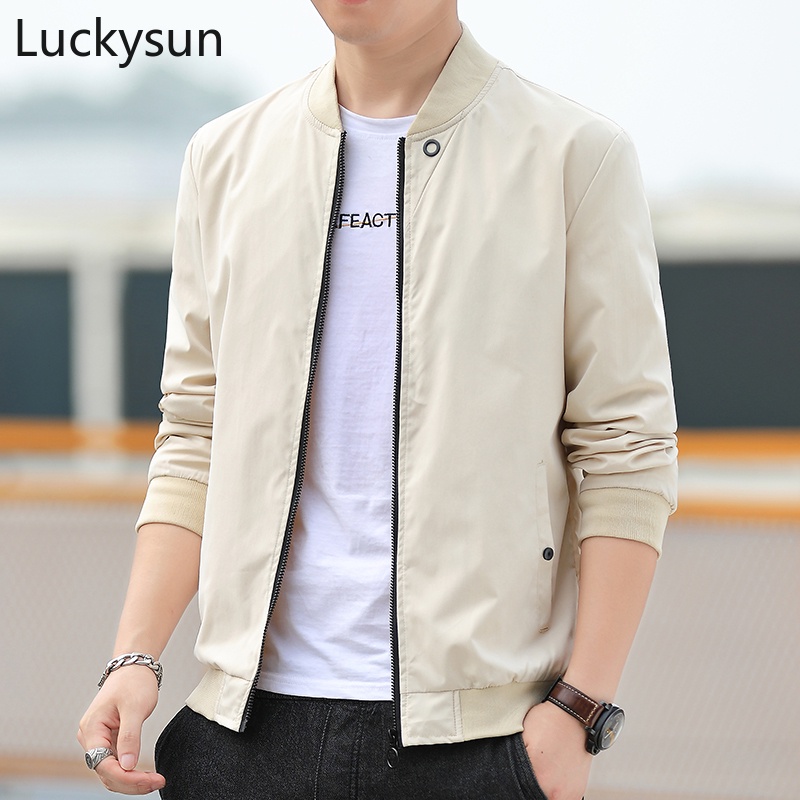 [Ready Stock] Jacket for Men Korean Casual Work Bomber Jackets Comfortable Breathable Baseball Jacket