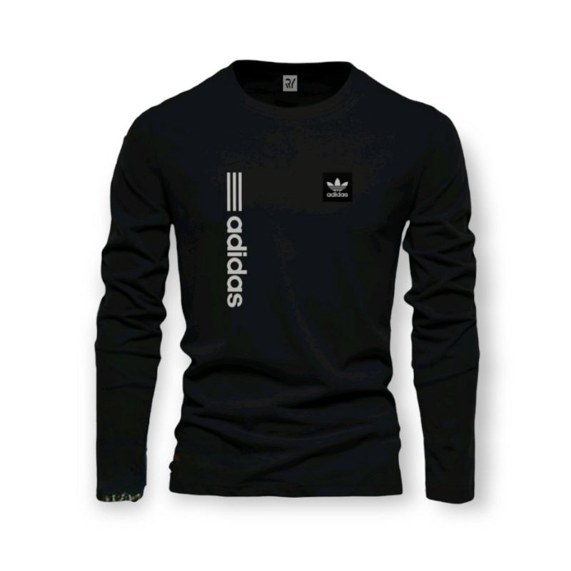 T-shirt Men Women Long Sleeve Addas Block Upright Silver/Premium Distro T-shirt/Cool T-shirt/Men's fashion/T-shirt Long Sleeve tee