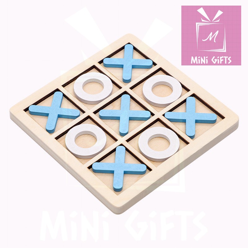 【?Wholesale Price?】Tic-Tac-Toe Board Game Wooden X O Blocks Tabletop Board Game