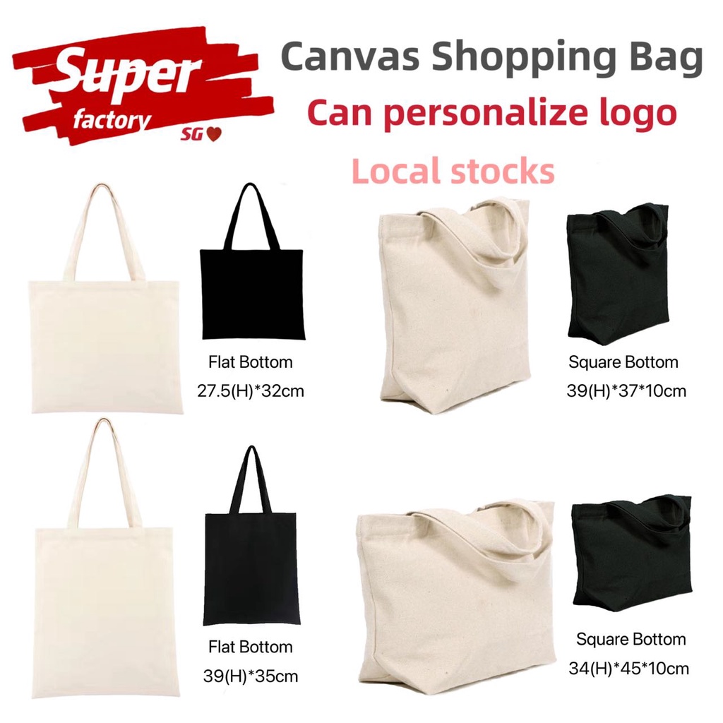 Plain Creamy beige black Canvas Tote Shopping Bags,Foldable Reusable Fabric ,Shoulder Top Eco Gift,logo+pictures