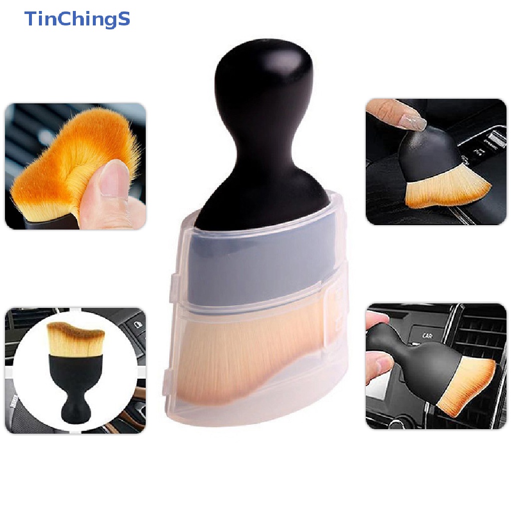 [TinChingS] Car Interior Cleaning Brush with Cover Car Detailing Soft Bristles Cleaning Tools Dust Cleaner Brushes for Auto [NEW]