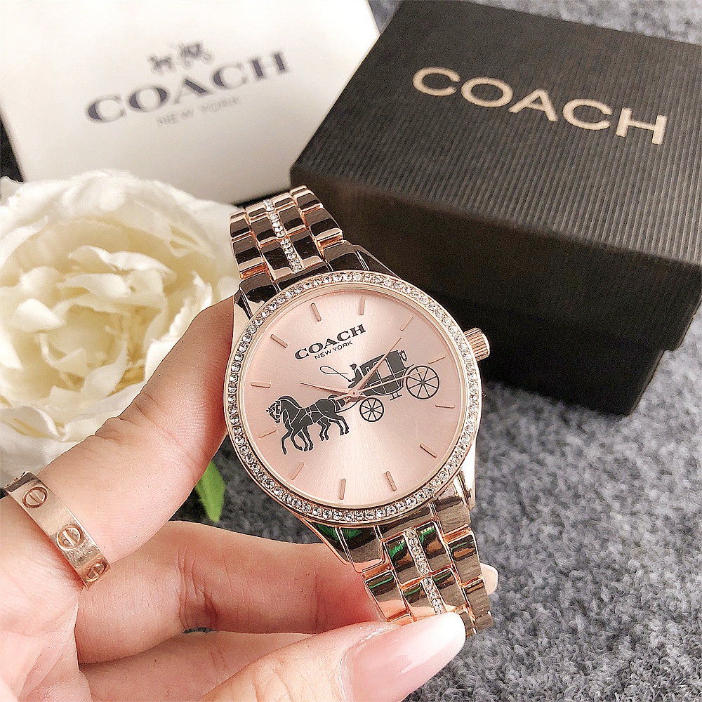Women Delancey Quartz Watches Big Carriage Luxury Stainless Steel Wristwatches
