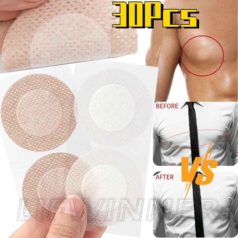 30Pcs Invisible Nipple Cover - For Men's Shirts Tights - Anti-wear, Self-Adhesive - Clothes Accessories - Disposable Bra Stickers - Waterproof, Breathable - Chest Patches