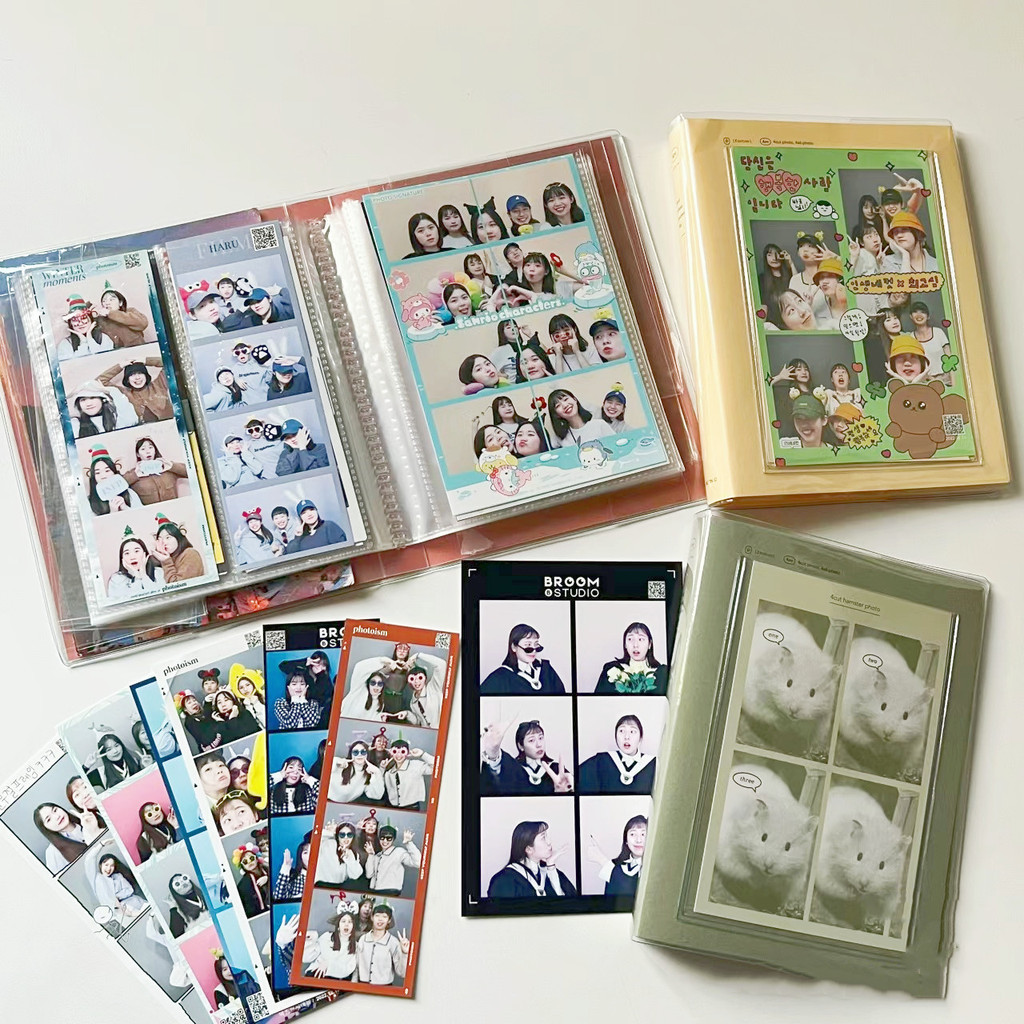 4Cut ALBUM PHOTOSTRIP 6inch Idol Photocard Collect Book 20 Pages 4 Grids Photostrip Storage Album Cute Friends Gift