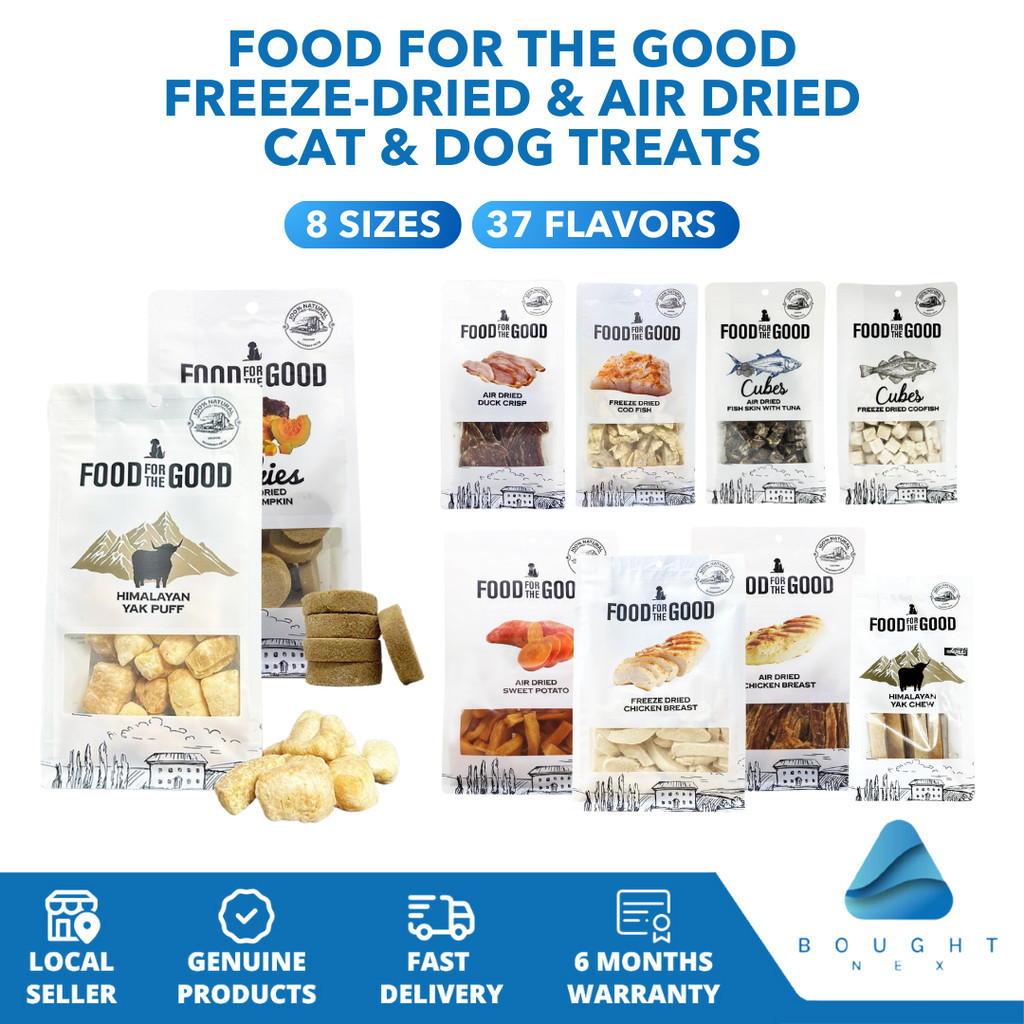 Food For The Good Freeze-Dried & Air-Dried Cat/Dog Treats - Premium Taste, Healthy, 50g-600g