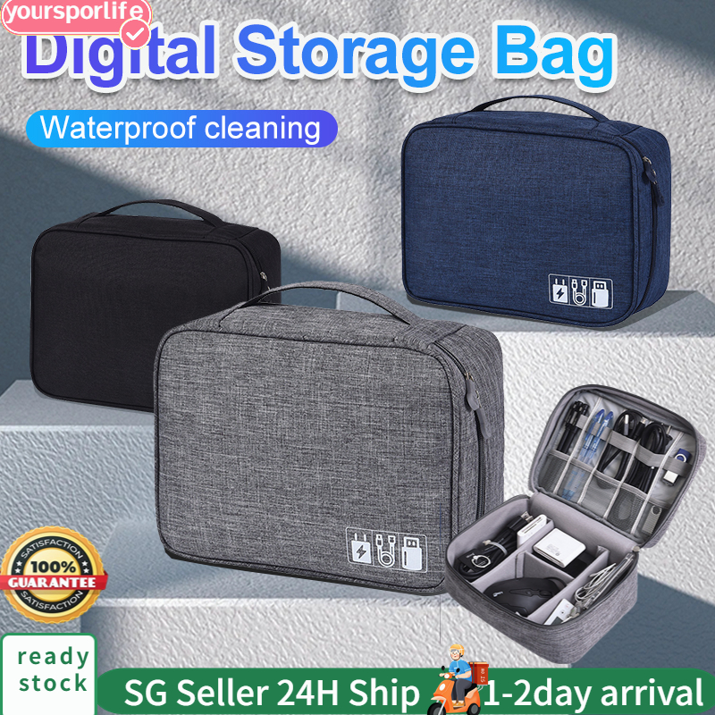 【SG】Travel Cable Bag Portable Digital Storage Pouch Waterproof Electronic Accessories Storage Bag Organizer Cable Organi