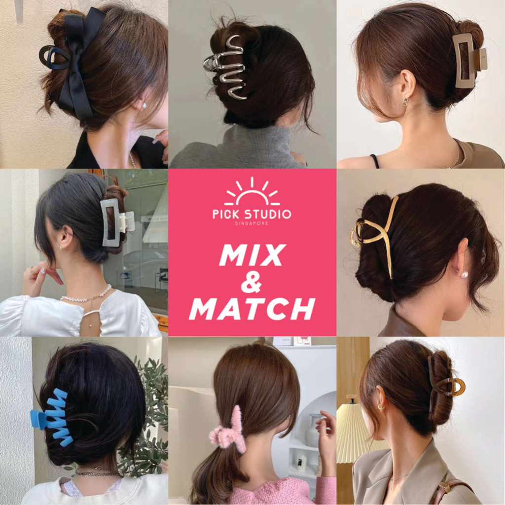 [SG READY STOCK] 50+ Designs! Mix & Match Korea Ins Style Fashion Claw Hair Clip